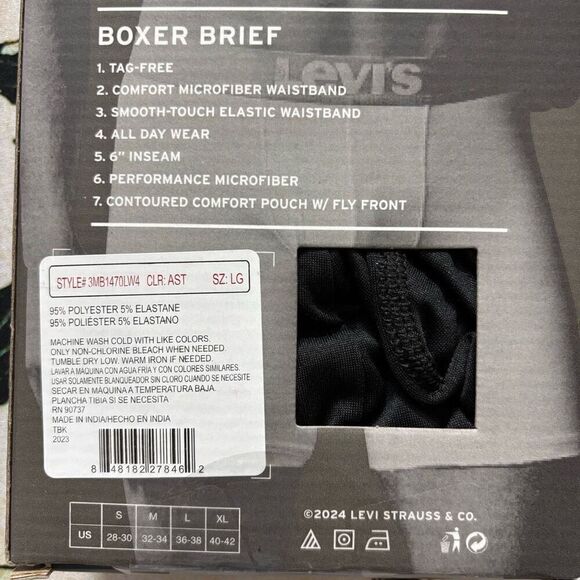 Levi’s 3-Pack Boxer Brief Performance Microfiber Men's Large - Picture 3 of 7